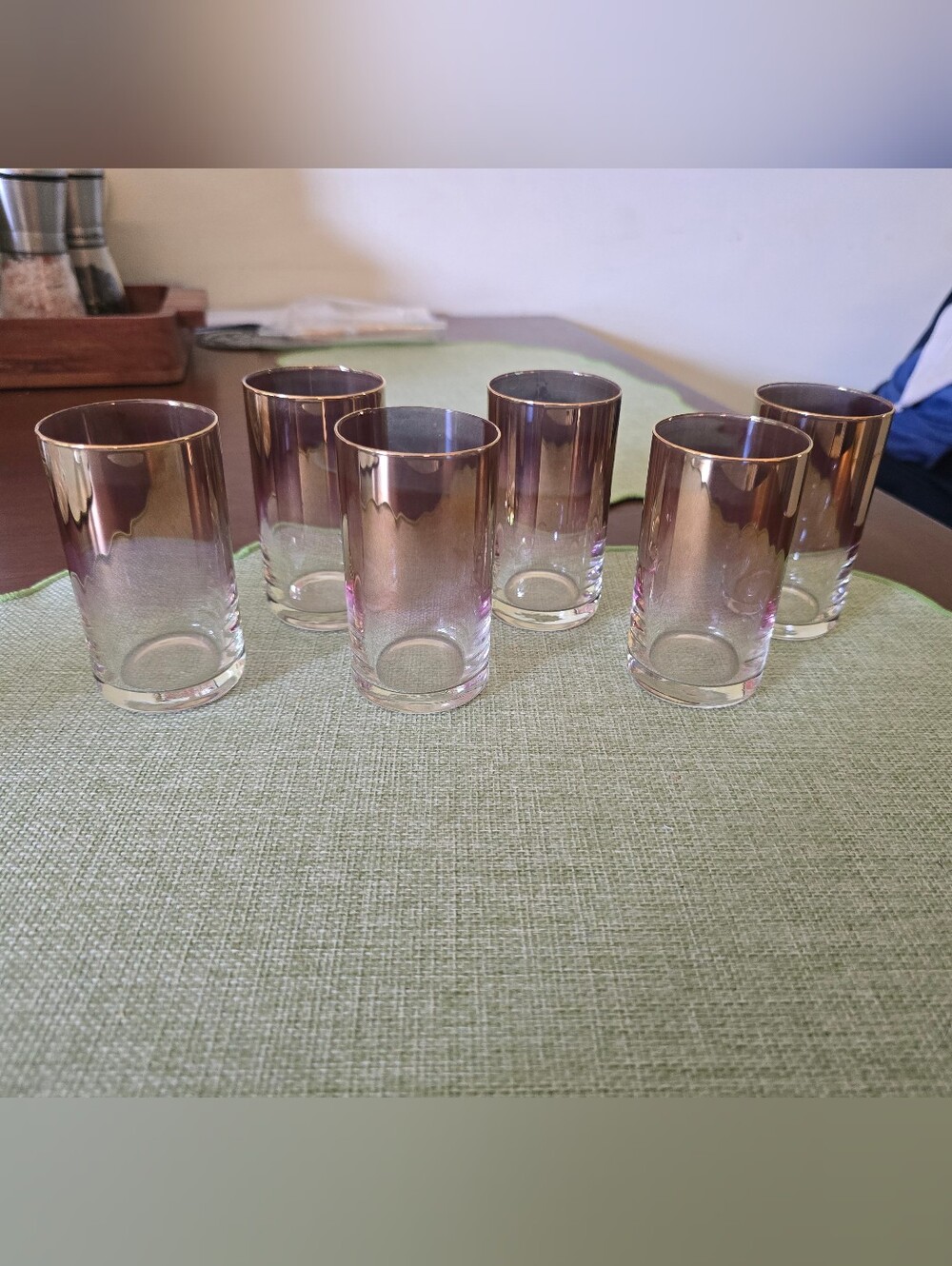 Rose-Gold Rim Ombre Cordial Glasses (Set Of 6)